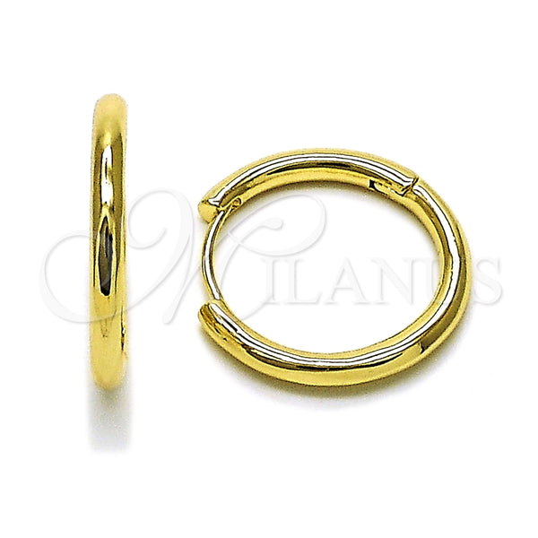 Gold Filled Hoop Earrings — Huggie Hoop Polished 02. — main product view — SKU 163768 | Oro Laminado aretes de aro — Huggie Hoop pulido 02. — SKU 163768