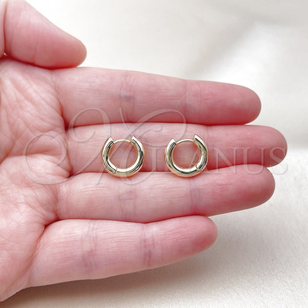 Gold Filled Hoop Earrings — Huggie Hoop Polished 02. — alternate product view — SKU 163769 | Oro Laminado aretes de aro — Huggie Hoop pulido 02. — SKU 163769