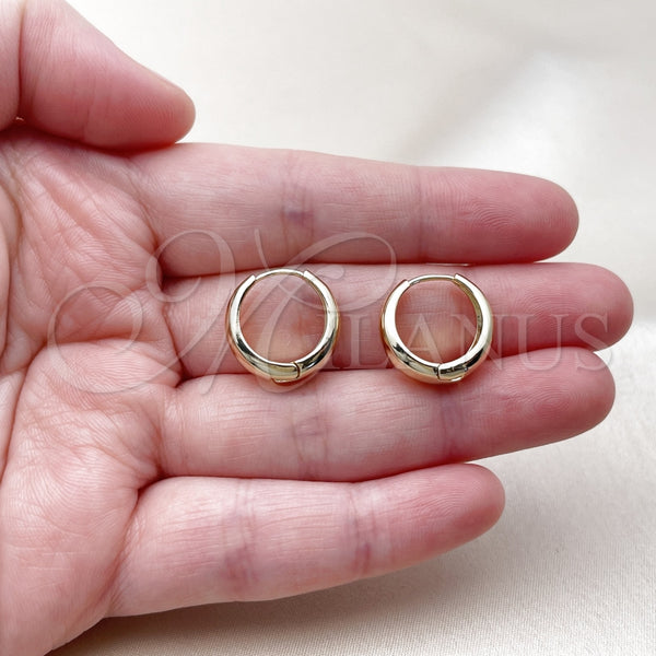 Gold Filled Hoop Earrings — Huggie Hoop Polished 02. — alternate product view — SKU 163772 | Oro Laminado aretes de aro — Huggie Hoop pulido 02. — SKU 163772