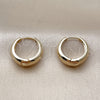 Oro Laminado Huggie Hoop, Gold Filled Style Polished, Golden Finish, 02.195.0171.16