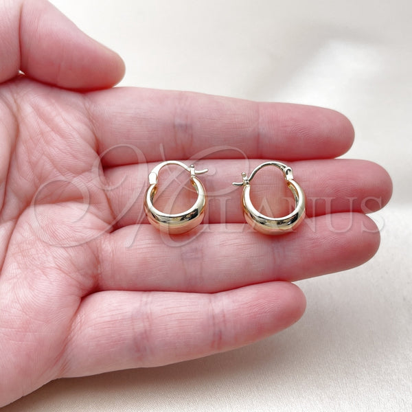 Gold Filled Hoop Earrings — Small Hoop Polished 02. — alternate product view — SKU 163773 | Oro Laminado aretes de aro — aro pequeño pulido 02. — SKU 163773
