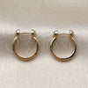 Oro Laminado Huggie Hoop, Gold Filled Style Horseshoe Design, Polished, Golden Finish, 02.195.0397.14