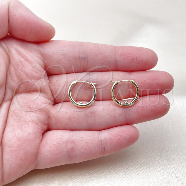 Gold Filled Hoop Earrings — Small Hoop Polished 02. — alternate product view — SKU 163782 | Oro Laminado aretes de aro — aro pequeño pulido 02. — SKU 163782