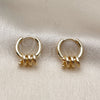 Oro Laminado Huggie Hoop, Gold Filled Style Spiral Design, Polished, Golden Finish, 02.195.0405.14
