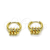 Oro Laminado Huggie Hoop, Gold Filled Style Spiral Design, Polished, Golden Finish, 02.195.0405.14