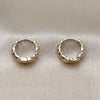 Oro Laminado Huggie Hoop, Gold Filled Style Twist Design, Polished, Golden Finish, 02.195.0406.14