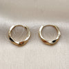 Oro Laminado Huggie Hoop, Gold Filled Style Twist Design, Polished, Golden Finish, 02.195.0407.16