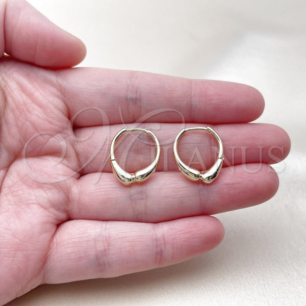 Gold Filled Hoop Earrings — Huggie Hoop Teardrop Design Polished 02. — alternate product view — SKU 163789 | Oro Laminado aretes de aro — Huggie Hoop Teardrop diseño pulido 02. — SKU 163789