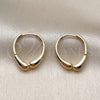 Oro Laminado Huggie Hoop, Gold Filled Style Teardrop Design, Polished, Golden Finish, 02.195.0408.16