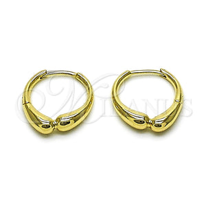 Gold Filled Hoop Earrings — Huggie Hoop Teardrop Design Polished 02. — main product view — SKU 163789 | Oro Laminado aretes de aro — Huggie Hoop Teardrop diseño pulido 02. — SKU 163789