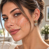 Oro Laminado Dangle Earring, Gold Filled Style Heart Design, with White Cubic Zirconia, Polished, Golden Finish, 02.283.0395