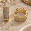 Oro Laminado Huggie Hoop, Gold Filled Style with White Cubic Zirconia, Polished, Golden Finish, 02.283.0408.20