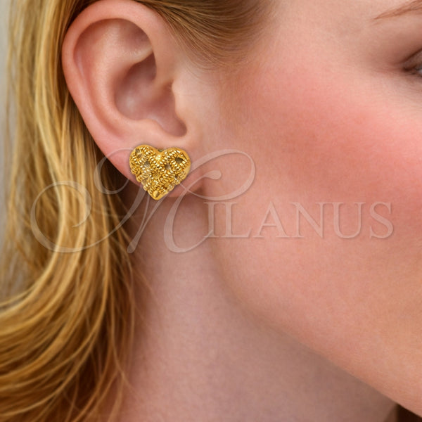 Gold Filled Ring — Stud Earring Heart Design Polished 02. — alternate product view — SKU 163827 | Oro Laminado anillo — Stud Earring corazón diseño pulido 02. — SKU 163827