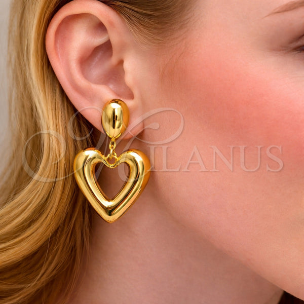 Gold Filled Ring — Dangle Earring Heart and Teardrop Design Polished 02. — alternate product view — SKU 163830 | Oro Laminado anillo — Dangle Earring corazón and Teardrop diseño pulido 02. — SKU 163830