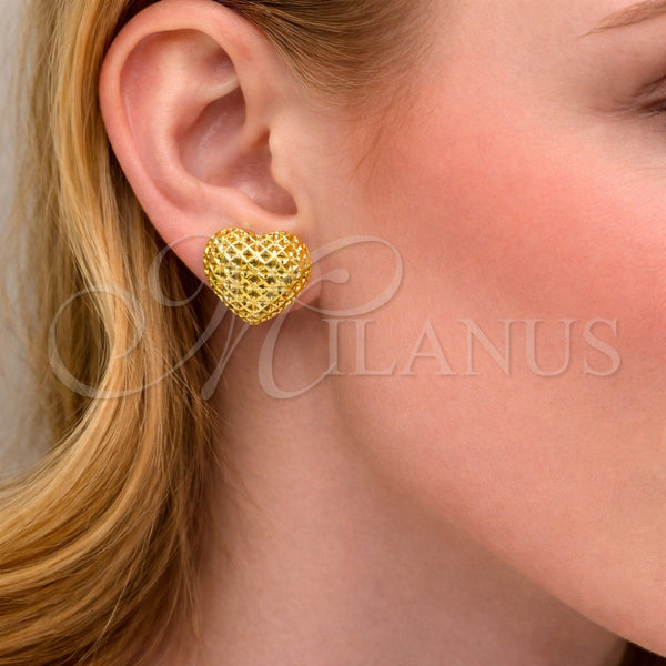 Gold Filled Ring — Stud Earring Heart Design Polished 02. — alternate product view — SKU 163839 | Oro Laminado anillo — Stud Earring corazón diseño pulido 02. — SKU 163839