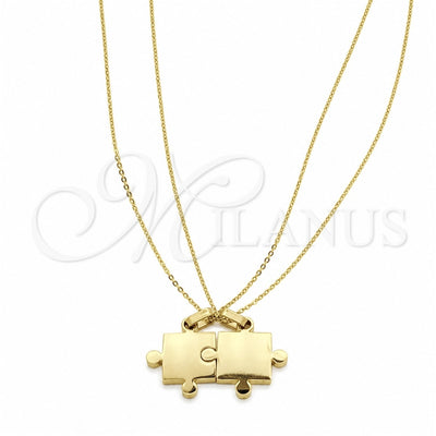 Stainless Steel Pendant Necklace, Polished, Golden Finish, 04.116.0064 (Thickness, 22 Inches Length) for wholesale, main product view