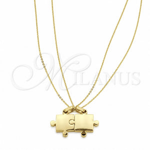 Stainless Steel Pendant Necklace, Polished, Golden Finish, 04.116.0064 (Thickness, 22 Inches Length)
