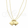 Stainless Steel Pendant Necklace, Polished, Golden Finish, 04.116.0064 (Thickness, 22 Inches Length)