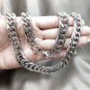 Stainless Steel Basic Necklace, Polished, Rhodium Finish, 04.116.0070 (06 MM Thickness, 22 Inches Length)
