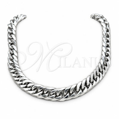 Stainless Steel Basic Necklace, Polished, Rhodium Finish, 04.116.0070 (06 MM Thickness, 22 Inches Length) for wholesale, main product view