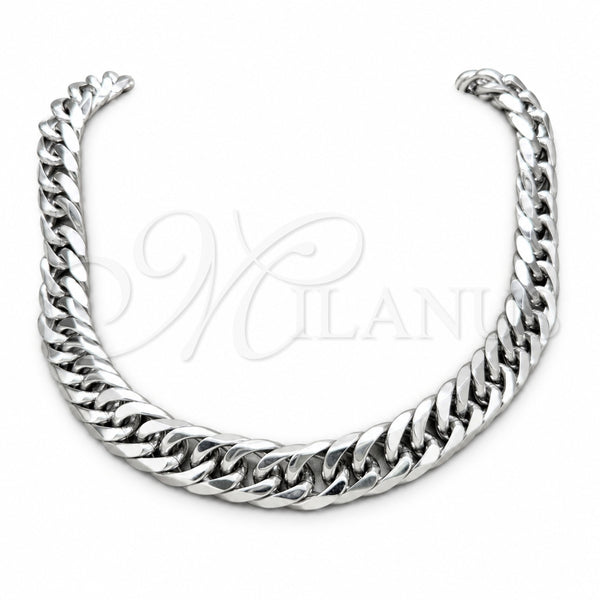 Stainless Steel Basic Necklace, Polished, Rhodium Finish, 04.116.0070 (06 MM Thickness, 22 Inches Length)