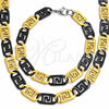 Stainless Steel Necklace and Bracelet, Polished, Golden Finish, 06.116.0096