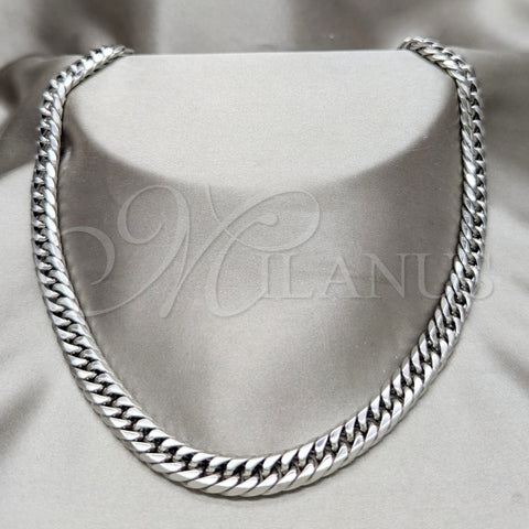 Stainless Steel Basic Necklace, Polished, Rhodium Finish, 04.116.0072 (05 MM Thickness, 22 Inches Length)