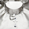 Stainless Steel Basic Necklace, Polished, Rhodium Finish, 04.116.0074 (05 MM Thickness, 22 Inches Length)