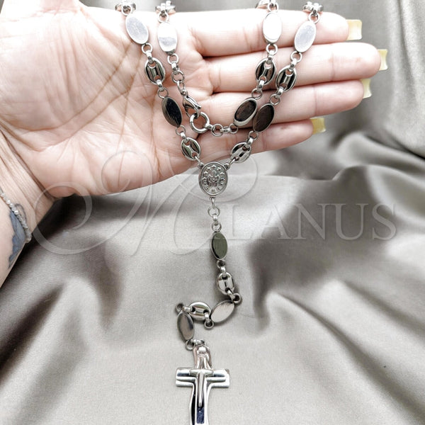 Stainless Steel Necklace — Basic Necklace Cross and Guadalupe Design Polished 04. — alternate product view — SKU 163867 | Acero Inoxidable collar — básico Necklace cruz and Guadalupe diseño pulido 04. — SKU 163867