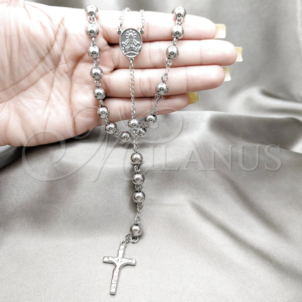 Stainless Steel Necklace — Basic Necklace Crucifix and Ball Design Polished 04. — alternate product view — SKU 163868 | Acero Inoxidable collar — básico Necklace Crucifix and Ball diseño pulido 04. — SKU 163868