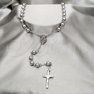 Stainless Steel Necklace — Basic Necklace Crucifix and Ball Design Polished 04. — main product view — SKU 163868 | Acero Inoxidable collar — básico Necklace Crucifix and Ball diseño pulido 04. — SKU 163868