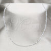 Stainless Steel Basic Necklace, Polished, Rhodium Finish, 04.116.0079 (01 MM Thickness, 18 Inches Length)