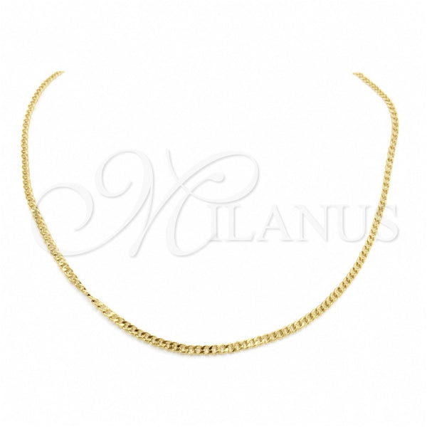Stainless Steel Basic Necklace, Polished, Golden Finish, 04.116.0080 (01 MM Thickness, 18 Inches Length)