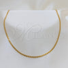 Stainless Steel Basic Necklace, Polished, Golden Finish, 04.116.0081 (01 MM Thickness, 18 Inches Length)