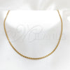 Stainless Steel Basic Necklace, Polished, Golden Finish, 04.116.0081 (01 MM Thickness, 18 Inches Length)