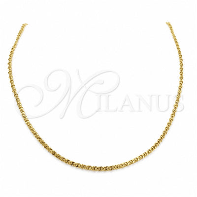 Stainless Steel Basic Necklace, Polished, Golden Finish, 04.116.0081 (01 MM Thickness, 18 Inches Length) for wholesale, main product view