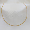 Stainless Steel Basic Necklace, Polished, Golden Finish, 04.116.0082 (01 MM Thickness, 18 Inches Length)