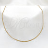 Stainless Steel Basic Necklace, Polished, Golden Finish, 04.116.0082 (01 MM Thickness, 18 Inches Length)