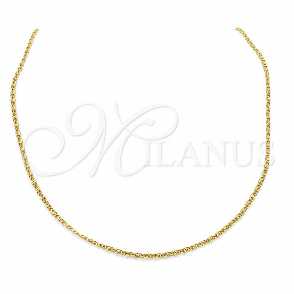 Stainless Steel Basic Necklace, Polished, Golden Finish, 04.116.0082 (01 MM Thickness, 18 Inches Length)
