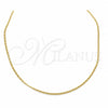 Stainless Steel Basic Necklace, Polished, Golden Finish, 04.116.0082 (01 MM Thickness, 18 Inches Length)