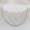 Stainless Steel Basic Necklace, Polished, Golden Finish, 04.116.0083.18 (01 MM Thickness, 18 Inches Length)