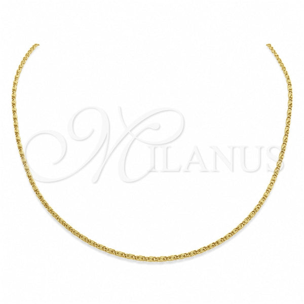 Stainless Steel Basic Necklace, Polished, Golden Finish, 04.116.0083.18 (01 MM Thickness, 18 Inches Length)