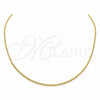 Stainless Steel Basic Necklace, Polished, Golden Finish, 04.116.0083.18 (01 MM Thickness, 18 Inches Length)