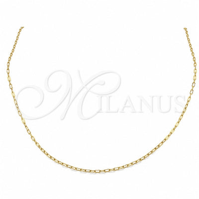 Stainless Steel Basic Necklace, Polished, Golden Finish, 04.116.0085.18 (01 MM Thickness, 18 Inches Length)