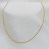 Stainless Steel Basic Necklace, Polished, Golden Finish, 04.116.0086.18 (01 MM Thickness, 18 Inches Length)