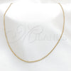 Stainless Steel Basic Necklace, Polished, Golden Finish, 04.116.0086.18 (01 MM Thickness, 18 Inches Length)