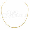 Stainless Steel Basic Necklace, Polished, Golden Finish, 04.116.0088.18 (01 MM Thickness, 18 Inches Length)