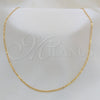 Stainless Steel Basic Necklace, Polished, Golden Finish, 04.116.0088.18 (01 MM Thickness, 18 Inches Length)
