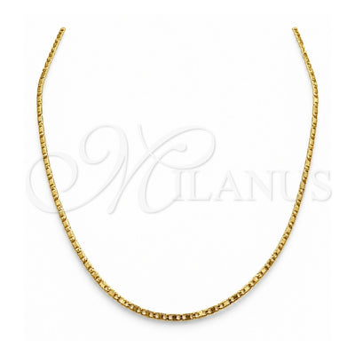 Stainless Steel Basic Necklace, Polished, Golden Finish, 04.116.0089.18 (01 MM Thickness, 18 Inches Length)