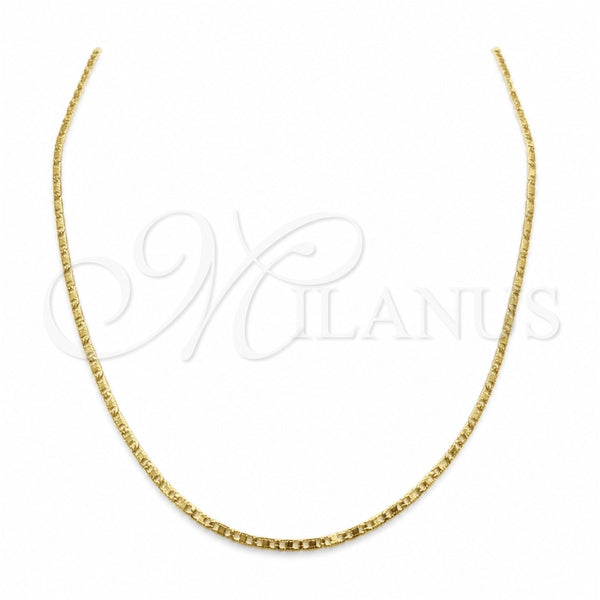 Stainless Steel Basic Necklace, Polished, Golden Finish, 04.116.0089.18 (01 MM Thickness, 18 Inches Length)